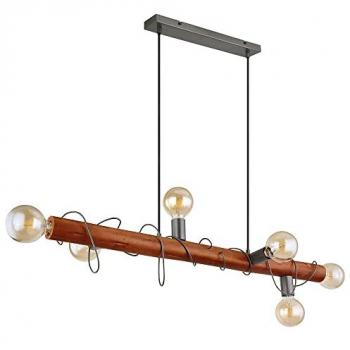 Suspension Luminaire Bois Métal 100x20x120 cm