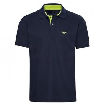 Poloshirt TRIGEMA TRIGEMA Poloshirt mit Kontrastelementen Gr. M, blau (navy), Herren, 100% Baumwolle, Shirts