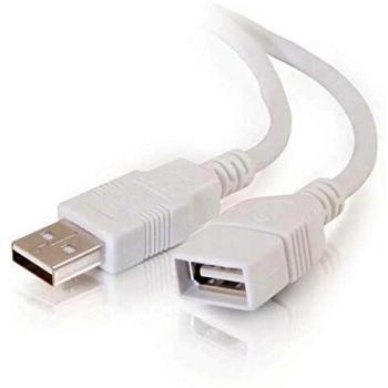 C2G 1M USB Type-A Male to Type-A Female White Data Transfer Cable