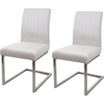 Freischwinger Stuhlset MCW-L14 in Creme-Weiß