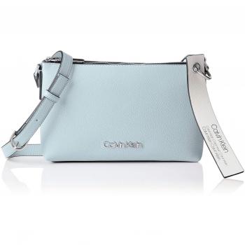 Calvin Klein Damen Neat Ew Crossbody Umhängetasche, Blau (Pale Blue), 5x15.5x25.5 cm