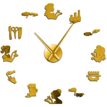 Decorative Acrylic Wall Clock for Beauty Salon