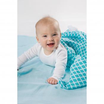 Türkises Baby‑Spucktuch‑Set aus Baumwolle – 3x 85 × 85 cm