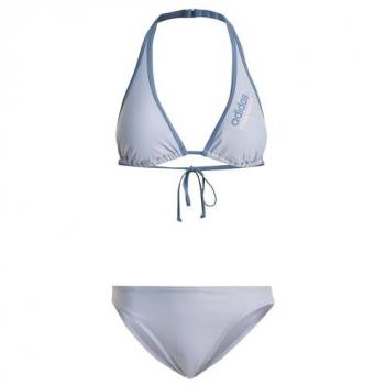 Adidas Wattierter Sport-Bikini Silber-Violett/Rosa Spark mit Neckholder Lila – XS Damen