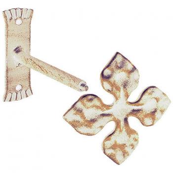 CHYC 5432350 15 cm Curtain Rod – Ivory/Gold, Cross Design