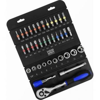 HBM 37 pièces 1/4 Kit de douilles et embouts