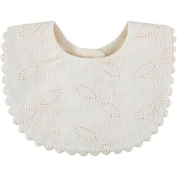 Bavoir brodé pour fille, motif floral, en coton, 1 unité