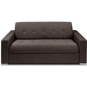 Canapé Convertible 3-4 Places Mojito Matelas 16 cm Système Express Sommier Lattes 160 cm Microfibre Marron (Tissu Inside75)