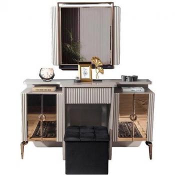 Europäischer Luxus-Schminktisch „Royal Reflections“ – 2‑Stück Set für das Schlafzimmer