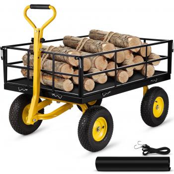 Chariot de Jardin Transport VEVOR VV‑HYTC‑1200 – 4 Roues, Poids support 544 kg, Côtés Amovibles