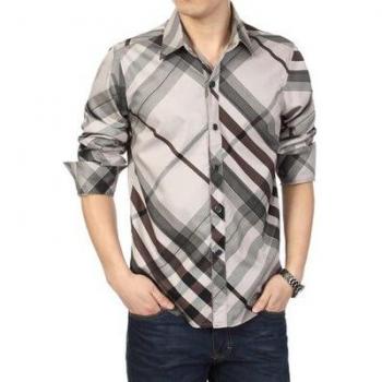 Homme MIACAWOR chemise cintrée en coton rayé, manches longues C142