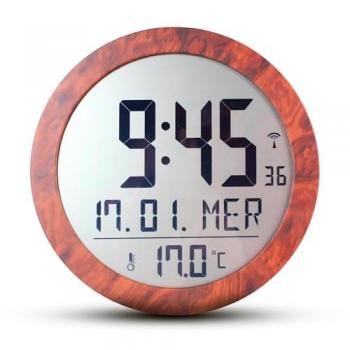 FISHTEC Horloge Écran LED 21 cm, Réveil Radio-Piloté