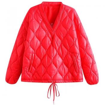 AOMO Parka Roja para Mujer, Estilo Chic