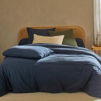 Couverture Housse Coton Bleu Denim 260x240