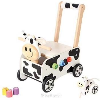 Chariot de marche en bois Clara la vache
