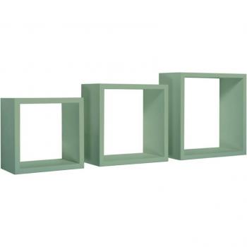 Mensole in Fibra Verde Mare – Set 3 Cubi