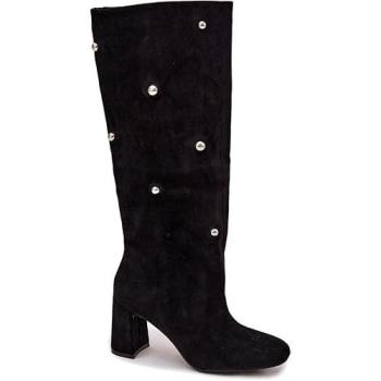 Lucinda Women’s Black Ankle Boots Featuring Heel Padding and Decorative Accents