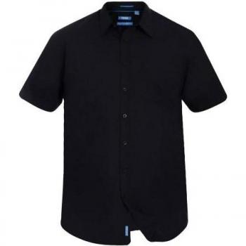 Camicia Classica 6XL Nero a Maniche Corti D555