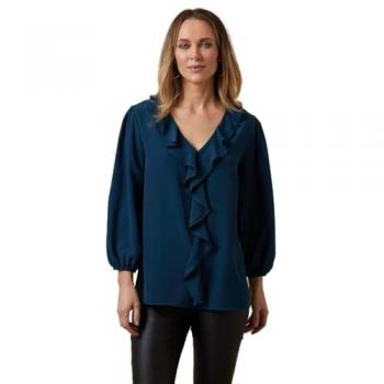 Ruffle Front Long Sleeve Top for Women