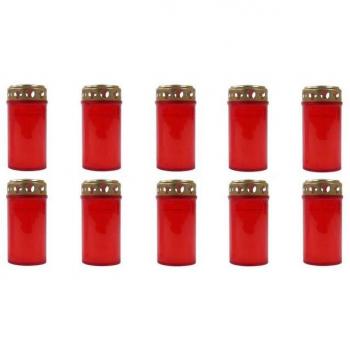 Malmö Trauerkerze 10‑Pack – Grablicht, rote 3‑Tagebrenner