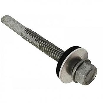 TechFast Roofing Sheet Hex Screw & Washer No.5 Tip 5.5 x 50mm Box 100