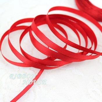 Satin Rouge 6mm pour Décorations de Noël