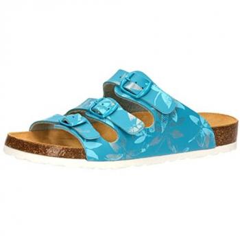 Damen Pantolette Bioline Leave von Lico, türkis