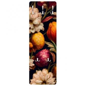 Perchero “Rosa Cálida” – Pared Moderno Naranja Flores 105x34 cm