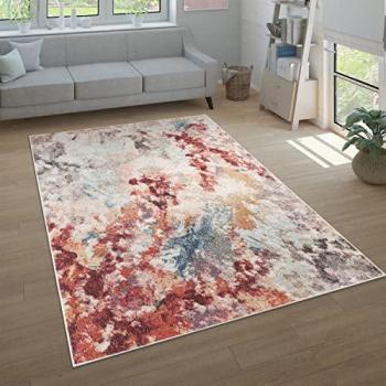 Tappeto Soggiorno Moderno 120x160 cm, Design Vintage, Pelo Corto