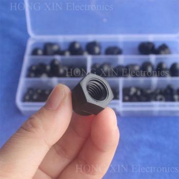 140Pcs Black Plastic Cap Nuts M3/M4/M5/M6/M8/M10 Assortment