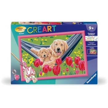 Kit Peinture Numéro d'Art : Labrador + Tulipes (CreArt Kids)