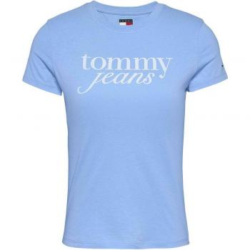 Tommy Jeans Top A Maniche Corti con Logo Essenziale Blu Sugarplum S