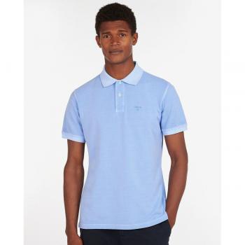 Polo de Algodón Barbour Azul Pastel Manga Corta