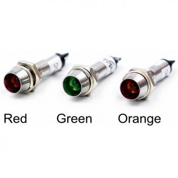 3Pcs XD8-1 LED Power Supply Signal Light, Red Green Orange Yellow, AC220V DC12V DC24V, 8mm Opening