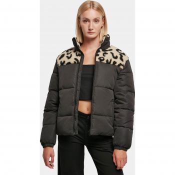 Black & Sand AOP Sherpa Coat for Women