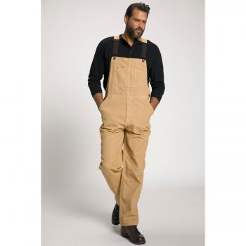 Men's 5XL Plus Size Dungarees, Brown, Cotton, JP1880