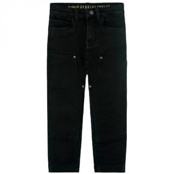 Pantaloni Denim Knit con Chiusura a Bottone