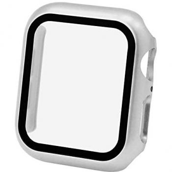 Gehärtetes Glas Schutzcase für Apple Watch 4/5/6/SE (44mm) Silber