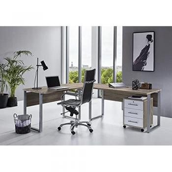 BMG Möbel Eckschreibtisch Office Edition Set 0 (Schreibtisch Set, Winkelschreibtisch), inkl. Rollcontainer, abschließbar auf Rollen