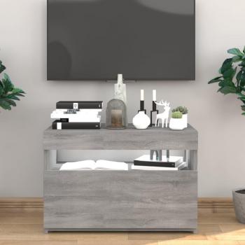 VidaXL Grey Sonoma TV Unit with LED Lights 60x35x40 cm