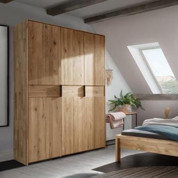 Modernes Eiche massiv Kleiderschrank AVELLINO-137 im Landhausstil