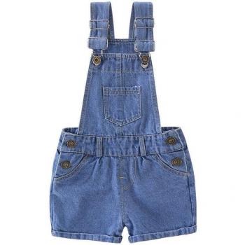 Girls and Boys Denim Shorts Overalls 1-6Y