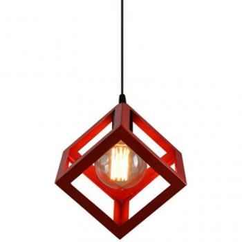 Urban Red Metal Cage Pendant