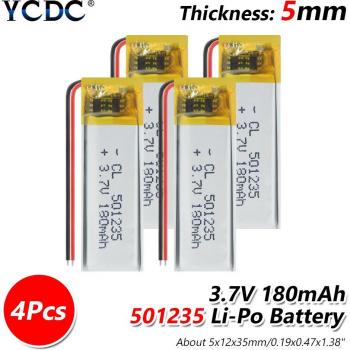 3,7 V 501235 180mAh Lithium-Ionen-Akku mit PCB für GPS-Tablet-DVD-Pad-Mid-Kamera Power Bank