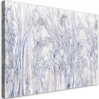 Quadro Mosaico di Fiori Blu 60x40