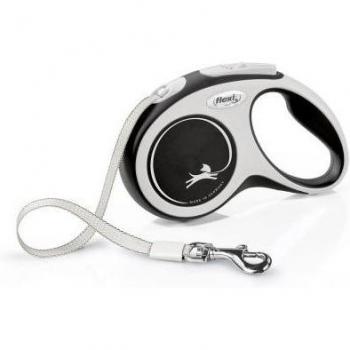 Guinzaglio Retrattile Flexi 5 Metri Comfort Nastro Nero