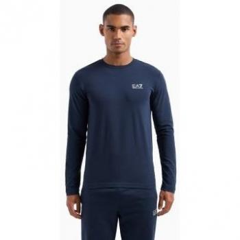 EA7 Emporio Armani Lange Mouwen T-shirt Donkerblauw XL