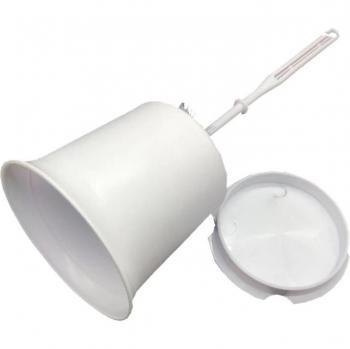Boîte de rangement blanche pour brosse de toilette avec sac anti-odeur intégré