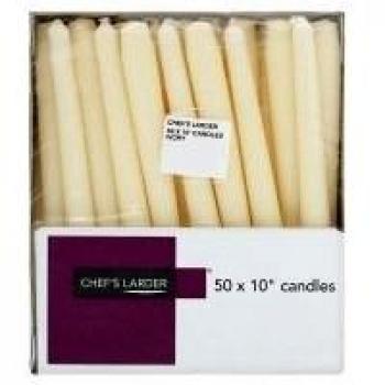 Chef’s Larder 10″ Ivory Candles 50 Count