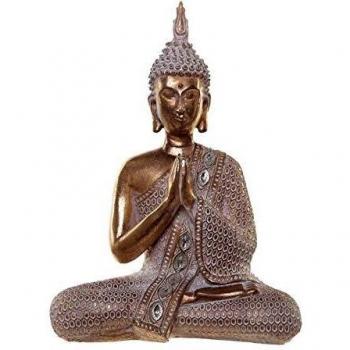 Thai‑Buddha‑Namaskar 26 cm Glitzerstein‑Geste